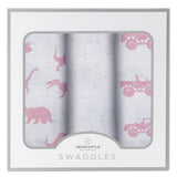 Pretty In Pink Bamboo Muslin Swaddle 3PK - HoneyBug 