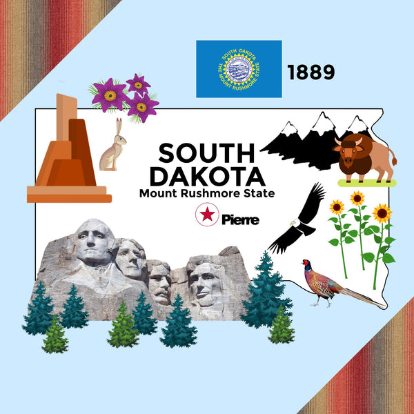 South Dakota State Tag Toy Crinkle Square - HoneyBug 