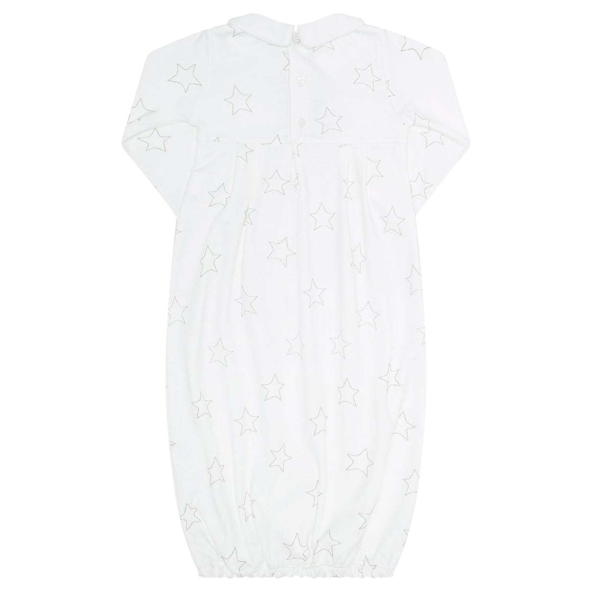 Grey Stars Print Smocked Gown