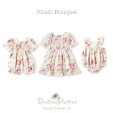 Blush Bouquet Smocked Puff Sleeve Dress