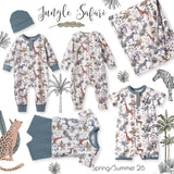 Jungle Safari Bamboo Baby Boy Shortall Romper