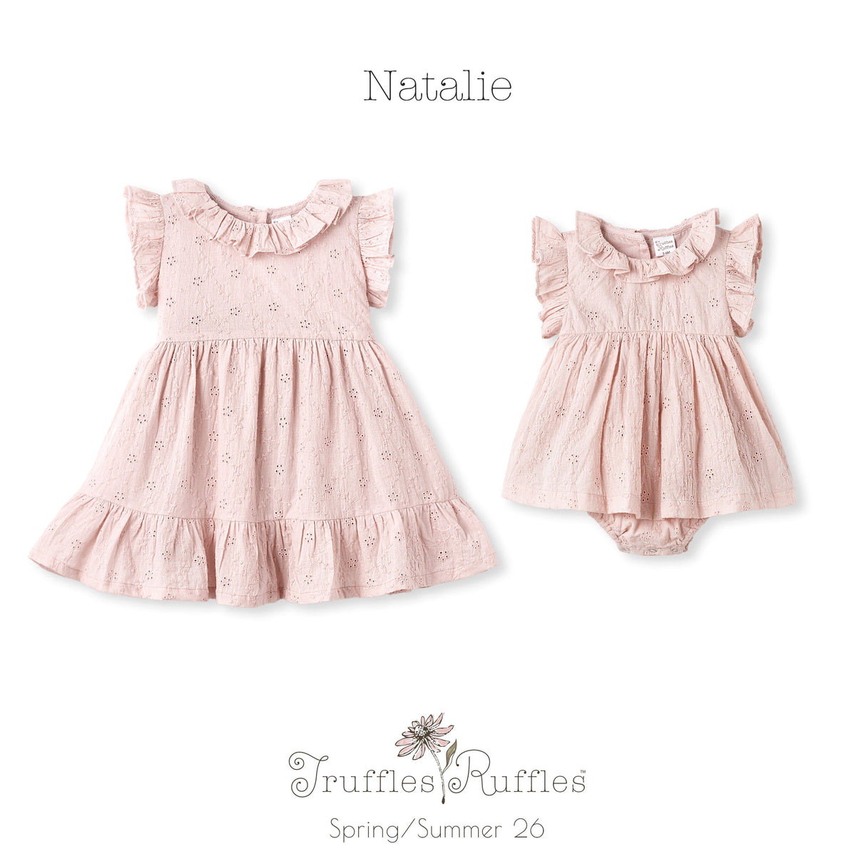 Eyelet Skirted Baby Bodysuit – Pink Cotton for Special Occasions