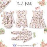 Petal Patch Baby Girl Romper – Bamboo with Convertible Cuffs