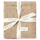 Organic Cotton Pointelle Baby Blanket - Sand - HoneyBug 