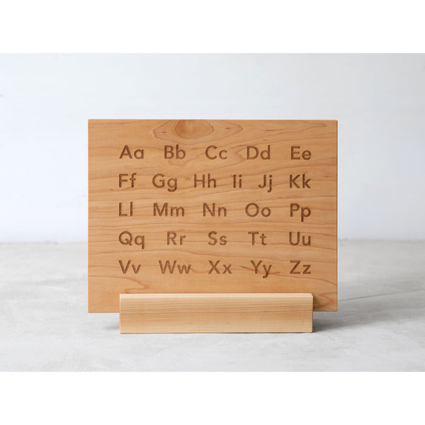 Wooden Alphabet Montessori Board and Tabletop Reference Chart • Modern Sans Serif - HoneyBug 