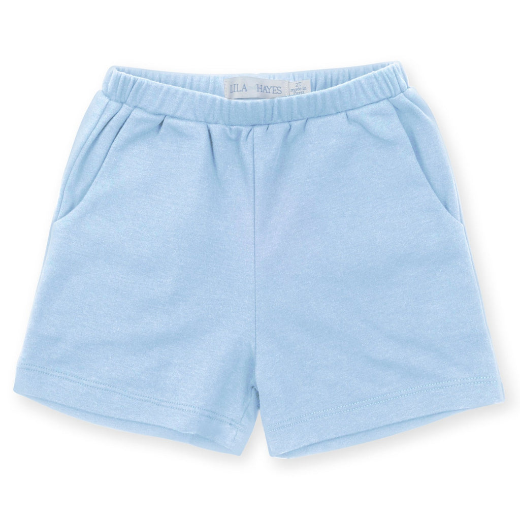 Sawyer Boys' Pima Cotton Play Shorts - Light Blue - HoneyBug 