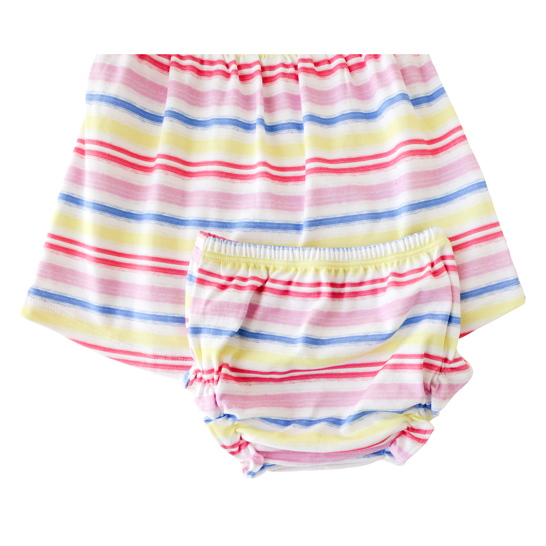 Rainbow Stripe Smocked Tank Dress - HoneyBug 