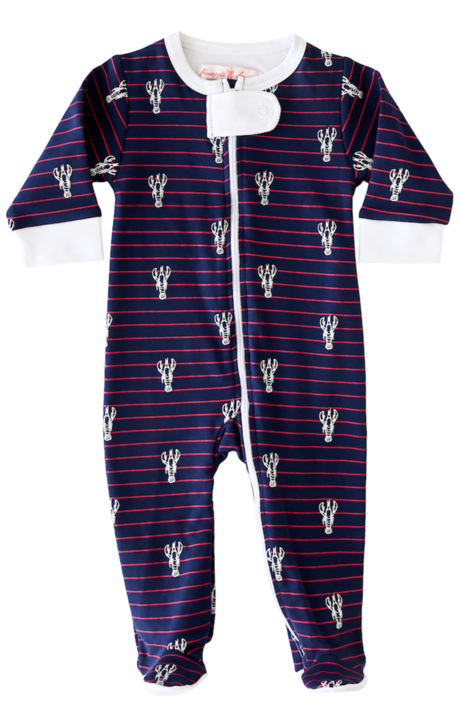 Lobster Stripe Footie - HoneyBug 