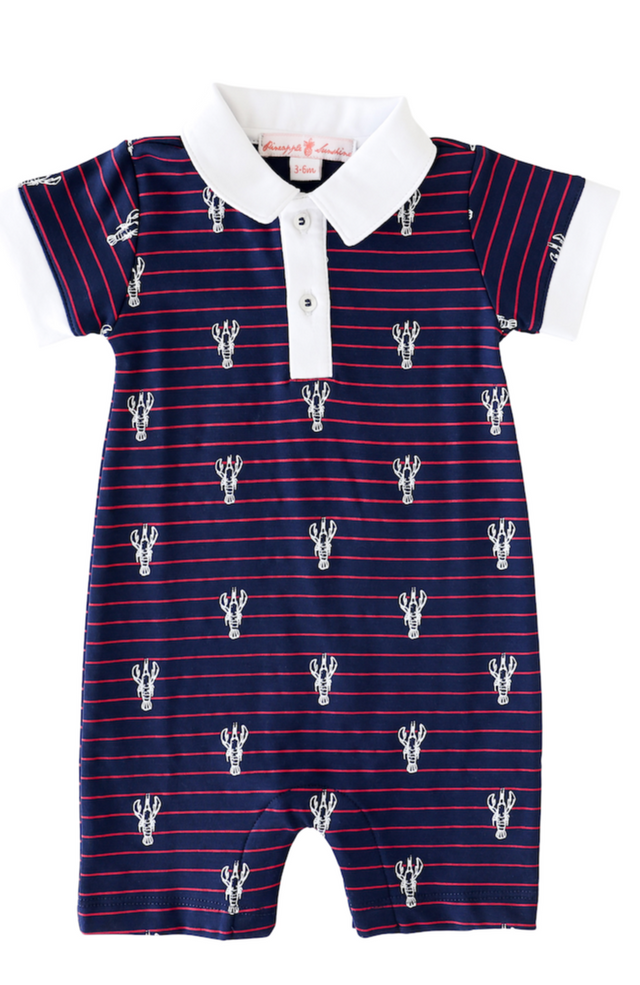 Lobster Stripe Romper - HoneyBug 