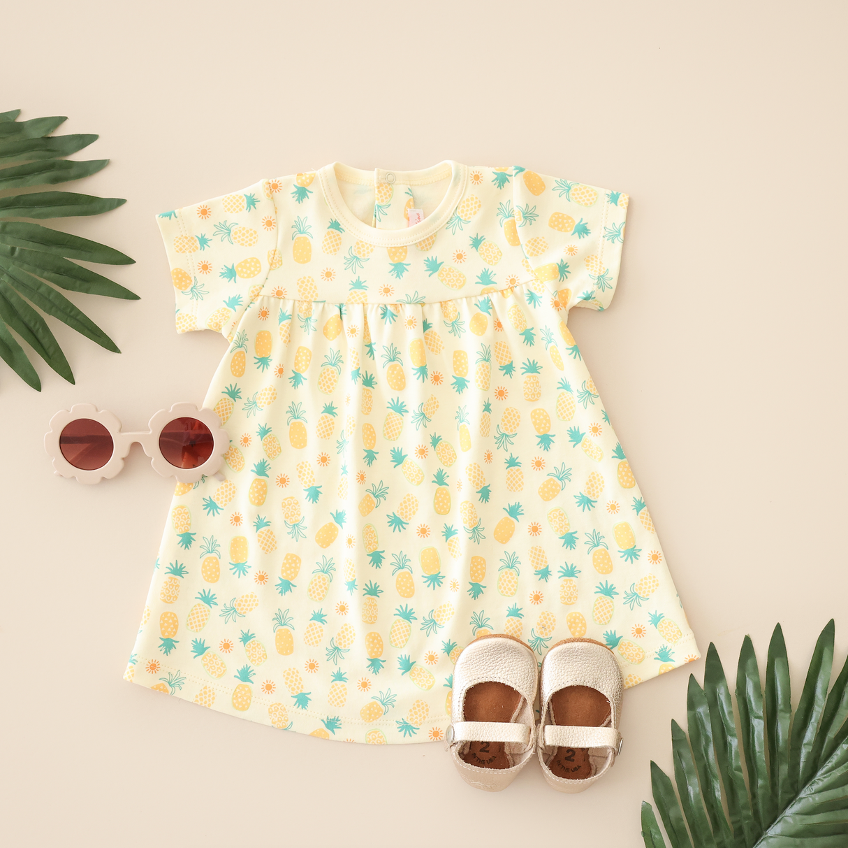 Pineapple Print Swing Dress - HoneyBug 