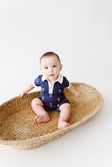 Lobster Stripe Romper - HoneyBug 