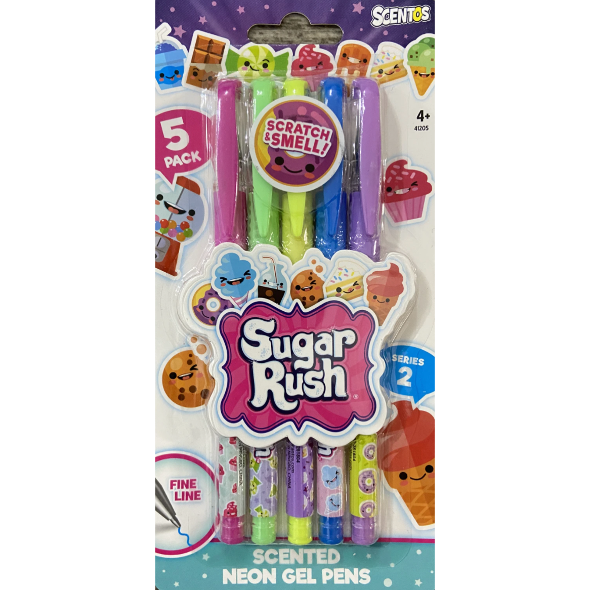 Sugar Rush Scented Neon Gel Pens - 5 Pack - HoneyBug 