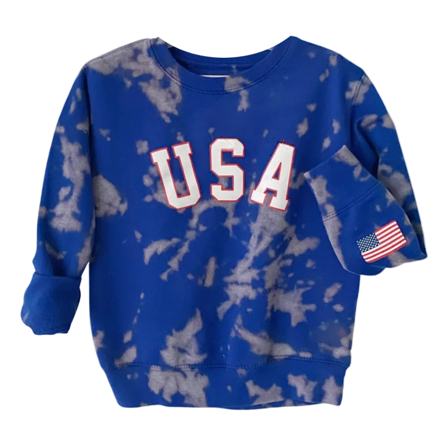 TRU AMERICAN ♡ toddler tie-dye USA graphic sweatshirt