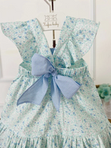 Blue Floral Smocked Dress - HoneyBug 