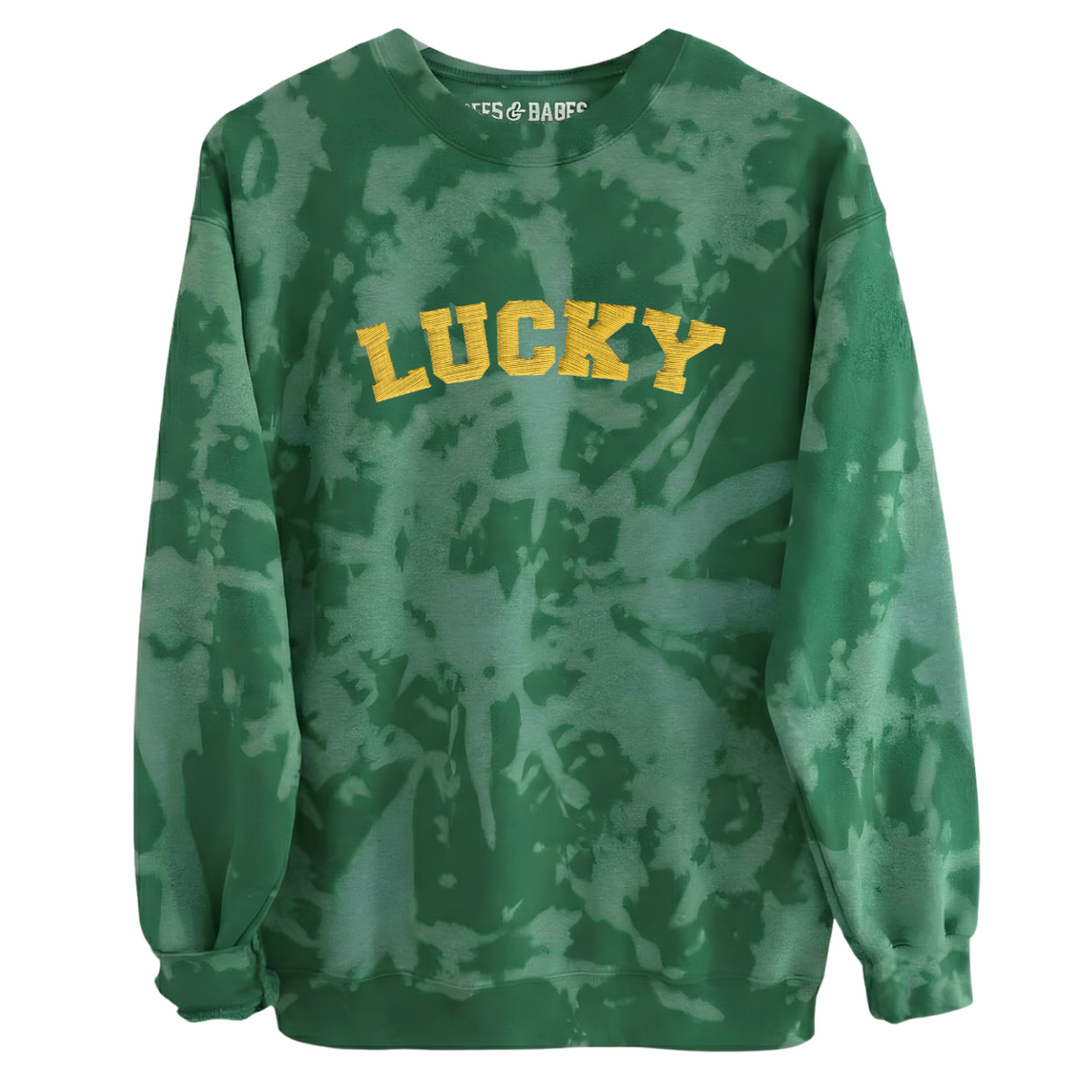 LUCKY GOLD STITCH ♡ tie-dye sweatshirt
