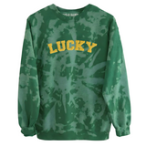 LUCKY GOLD STITCH ♡ tie-dye sweatshirt