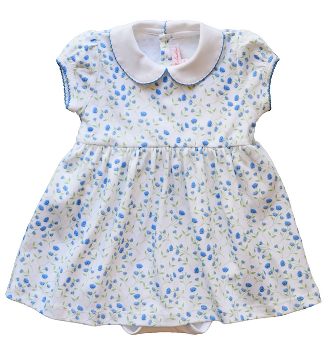 Arabella Blue Floral Dress - HoneyBug 