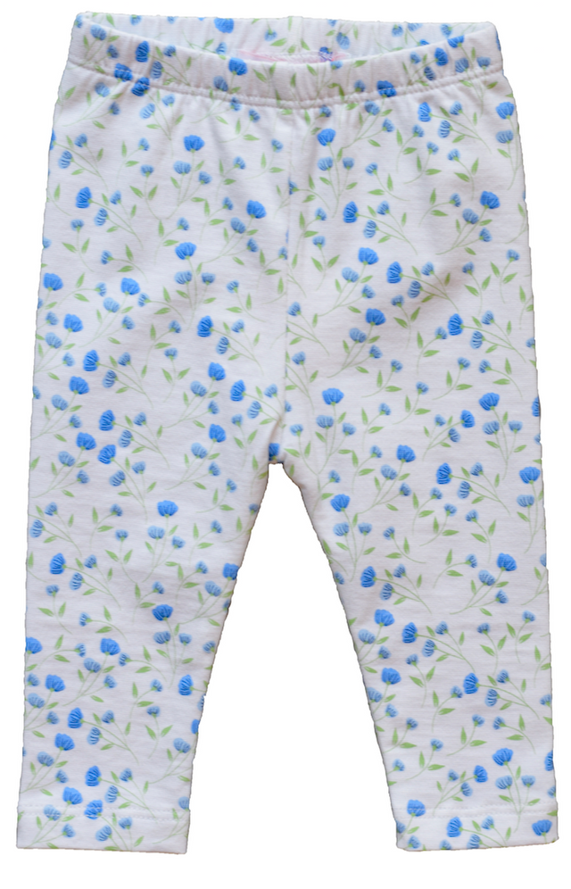 Arabella Blue Floral Leggings - HoneyBug 