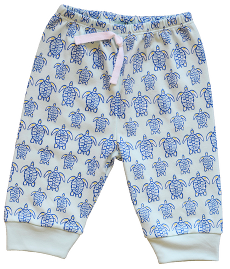 Blue Sea Turtle Jogger Pant - HoneyBug 