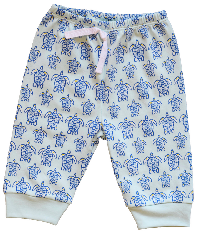 Blue Sea Turtle Jogger Pant - HoneyBug 
