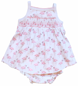 Pink Flamingo Smocked Dress - HoneyBug 