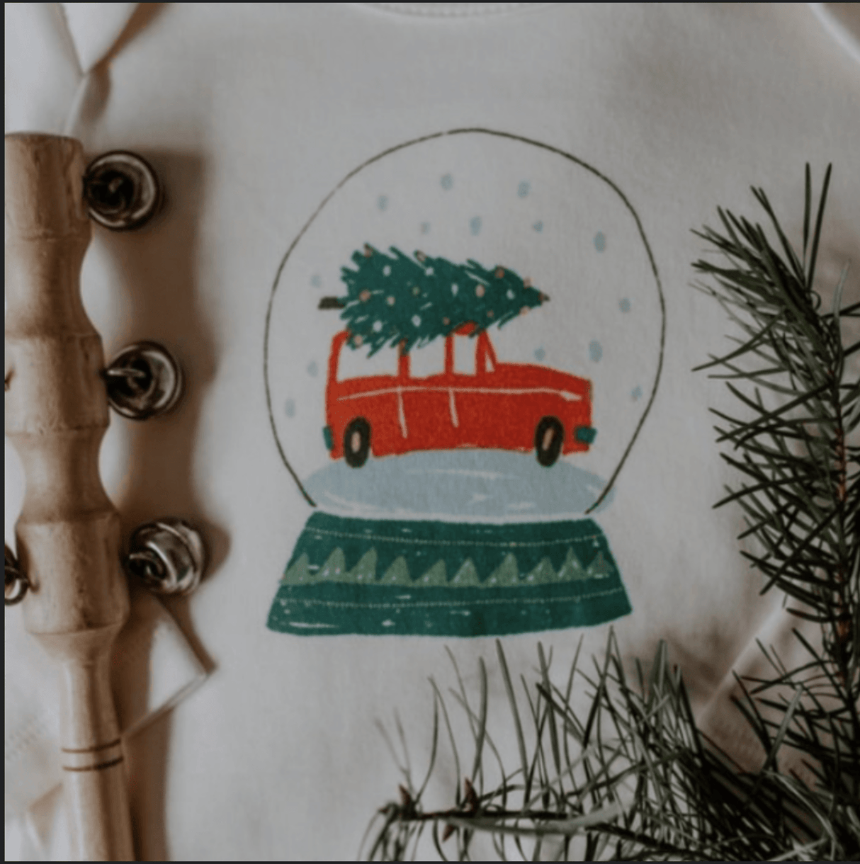 long sleeve graphic bodysuit | snow globe - HoneyBug 