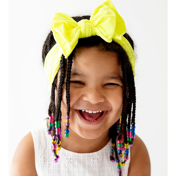 Baby Bloom Bows: Neon Safety Yellow - HoneyBug 