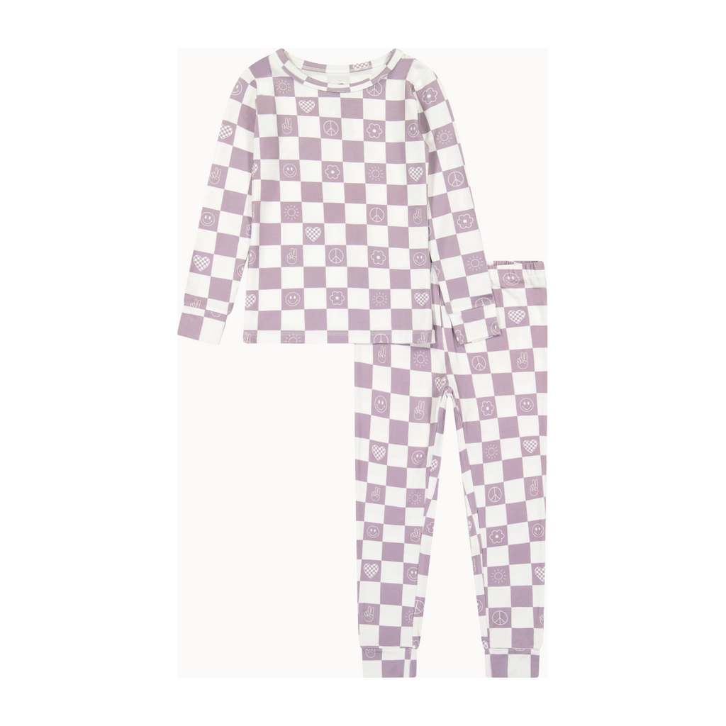 Pajama Set - Check It Out - Lavender - HoneyBug 