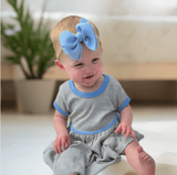 short sleeve twirl dress | periwinkle colorblock - HoneyBug 