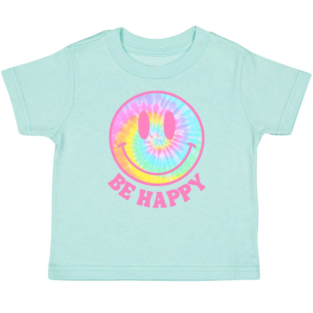 Be Happy Short Sleeve T-Shirt - Aqua - HoneyBug 