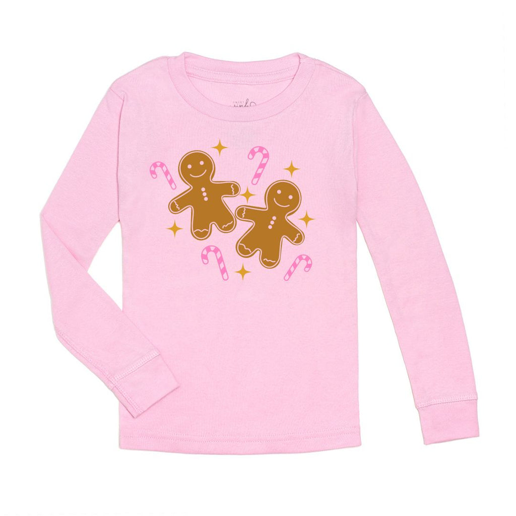 Gingerbread Christmas Long Sleeve Shirt - Pink - HoneyBug 