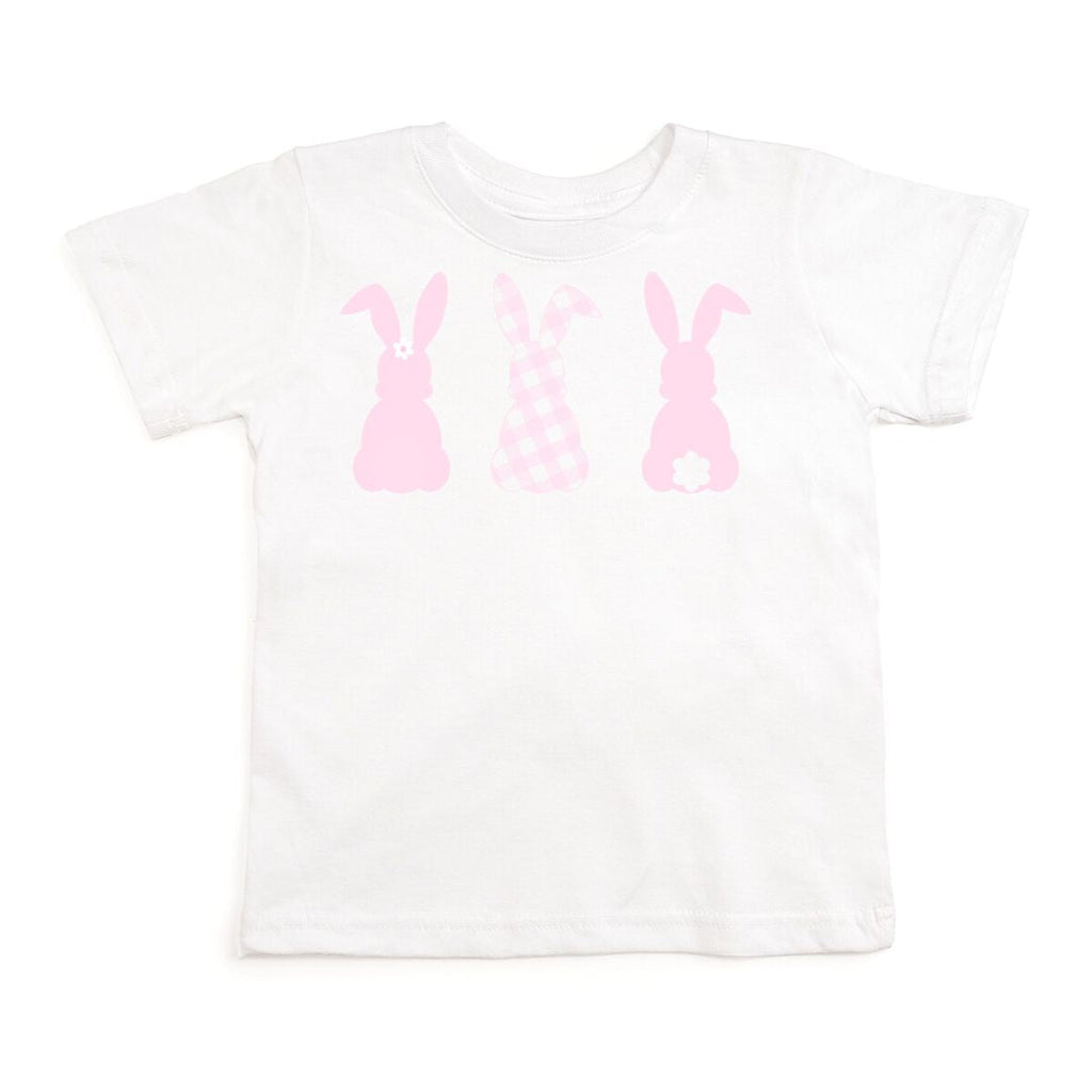 Gingham Bunny Easter Short Sleeve T-Shirt - White - HoneyBug 