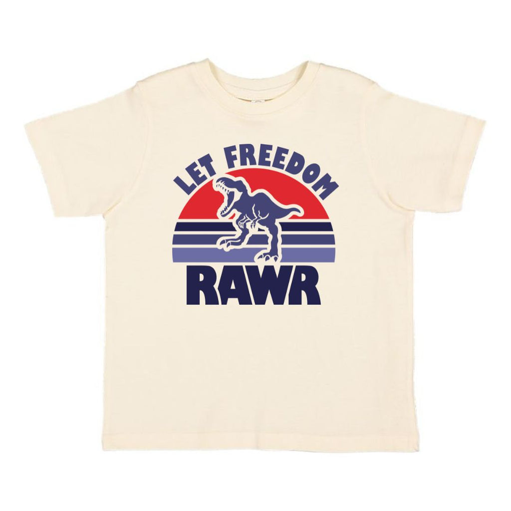 Let Freedom Rawr Short Sleeve T-Shirt - Natural - HoneyBug 
