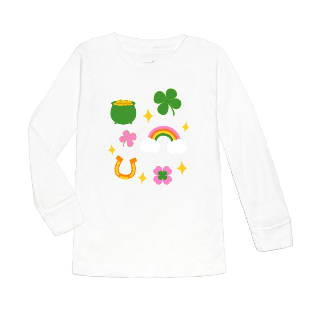 Lucky Doodle St. Patrick's Day Long Sleeve Shirt - White - HoneyBug 