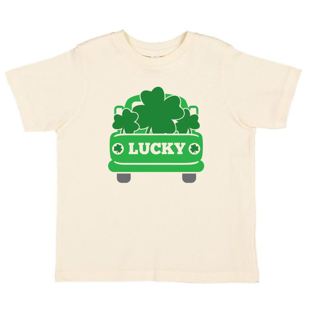 Lucky Truck St. Patrick's Day Short Sleeve T-Shirt - Natural - HoneyBug 