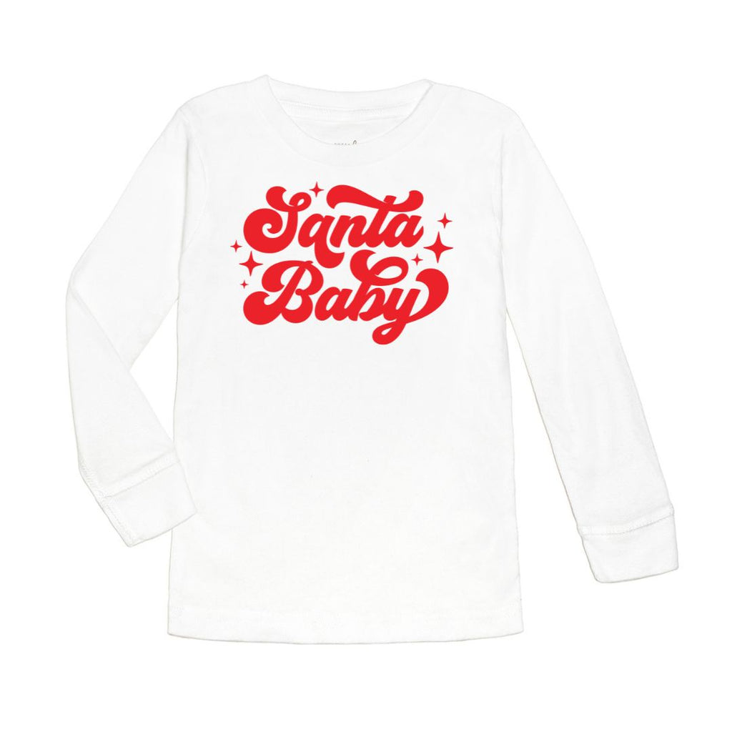 Santa Baby Christmas Long Sleeve Shirt - White - HoneyBug 