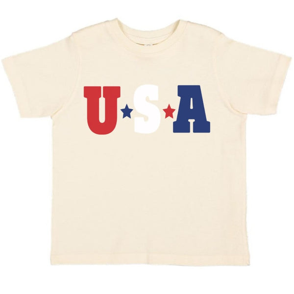 USA Multi Short Sleeve T-Shirt - Natural - HoneyBug 