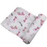 Playful Kitty Bamboo Muslin Swaddle - HoneyBug 
