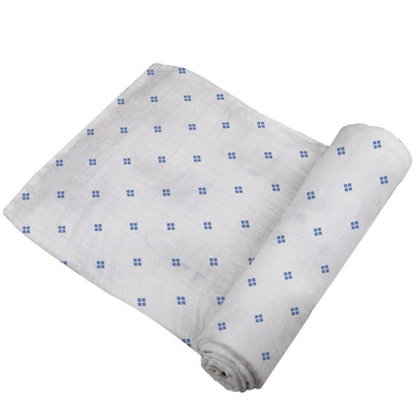 Periwinkle Diamond Polka Dot Swaddle - HoneyBug 