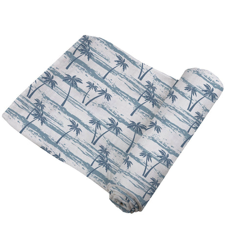 Ocean Palm Trees Bamboo Swaddle - HoneyBug 