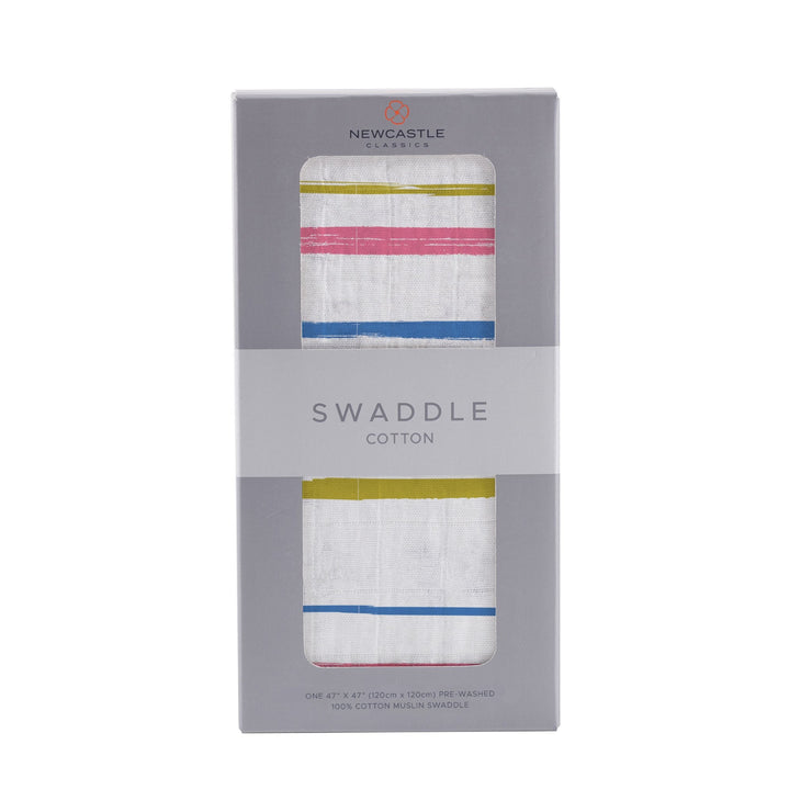 Watercolor Stripe Swaddle - HoneyBug 