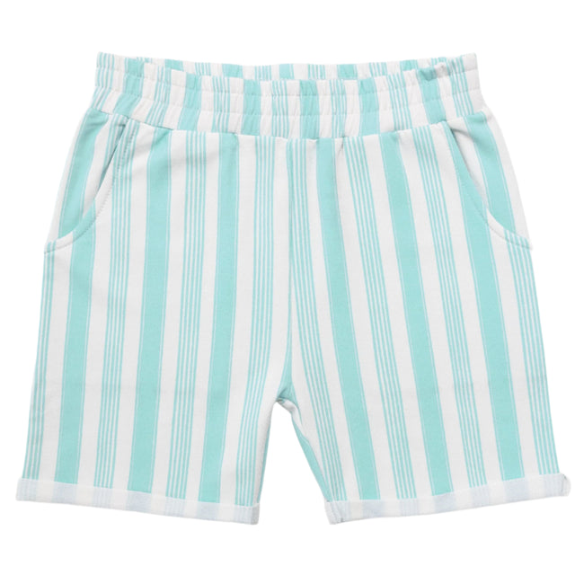 Blue Stripes Bamboo Terry Kids Daywear Shorts - HoneyBug 