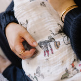 Cotton Muslin Swaddle Blanket - Snow Day - HoneyBug 