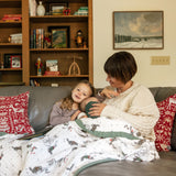 Cotton Muslin Quilted Throw - Snow Day - HoneyBug 