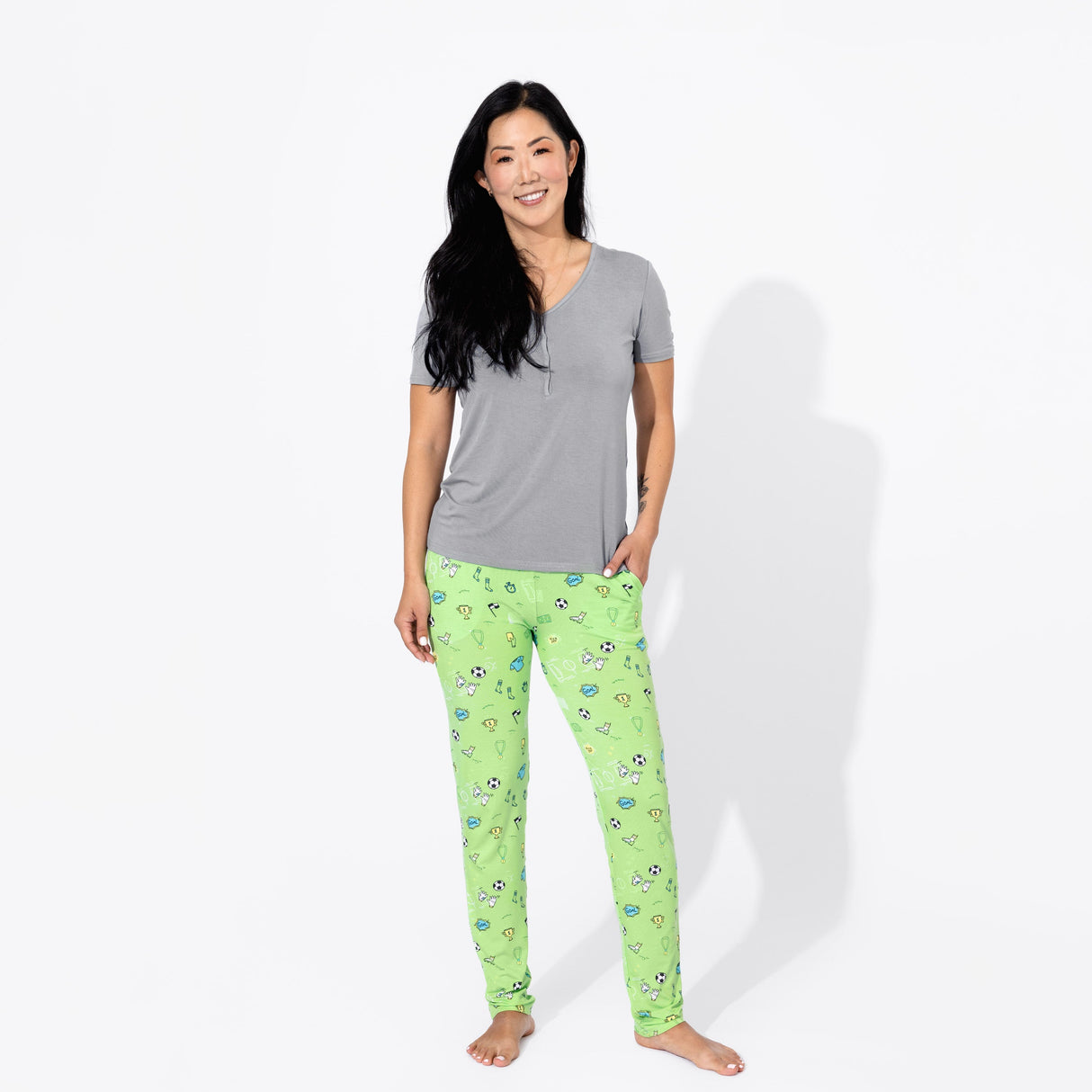 Soccer Bamboo Women's Pajama Set - HoneyBug 