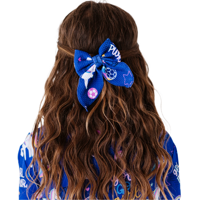 Unicorn Goals Clip Bow - HoneyBug 