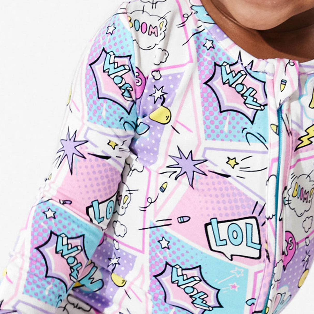 Comic Purple Bamboo Convertible Footie - HoneyBug 