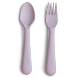 Dinnerware Fork and Spoon Set - Soft Lilac - HoneyBug 
