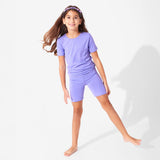 Poppin Purple Bamboo Kids Pajama Short Set - HoneyBug 