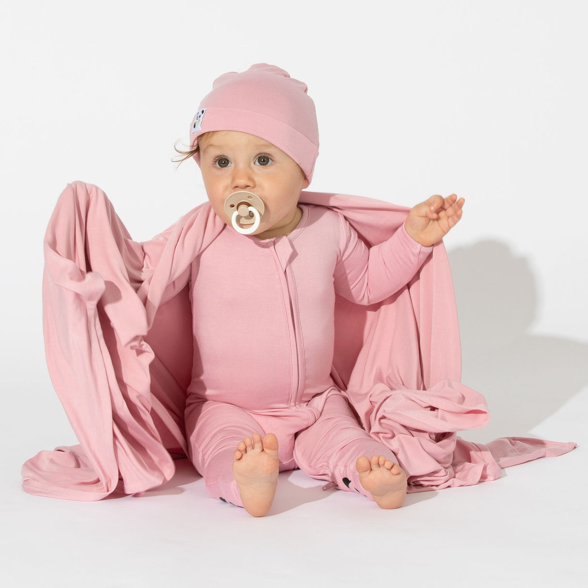 Dusty Rose Bamboo Convertible Footie - HoneyBug 